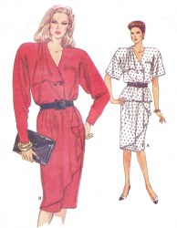 9667 EZ VOG SS-LS BUTTON TOP, MOCK WRAP SKIRT PATTERN 8-18 2 SZS